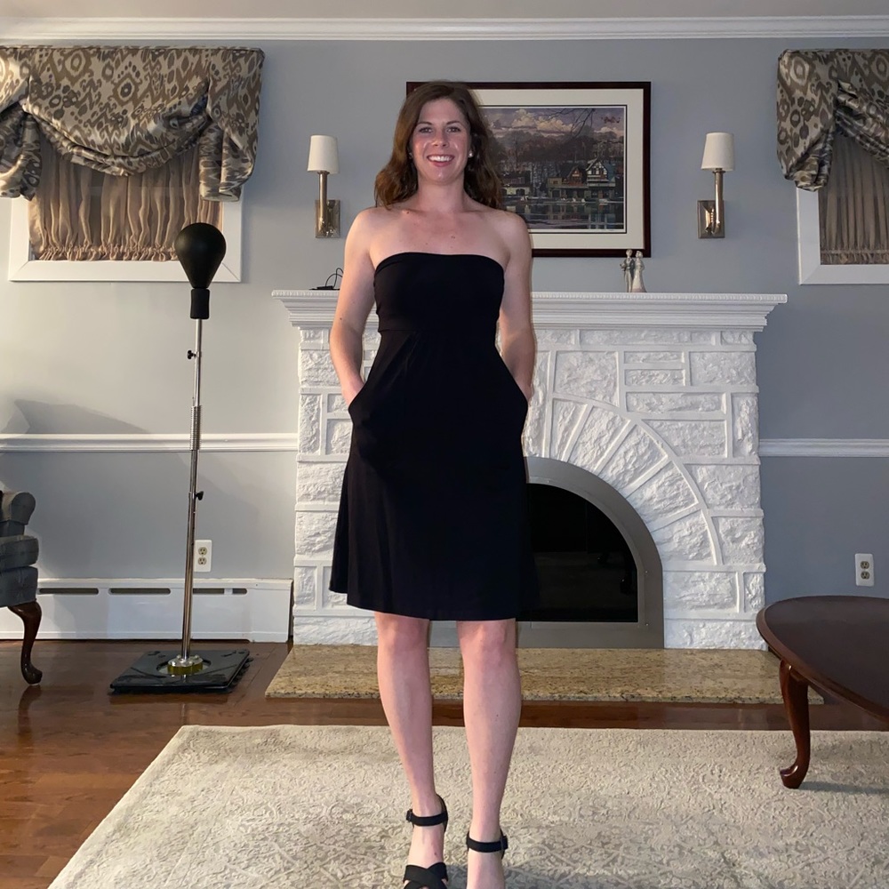 Black Susana Monaco Strapless Dress with Pockets